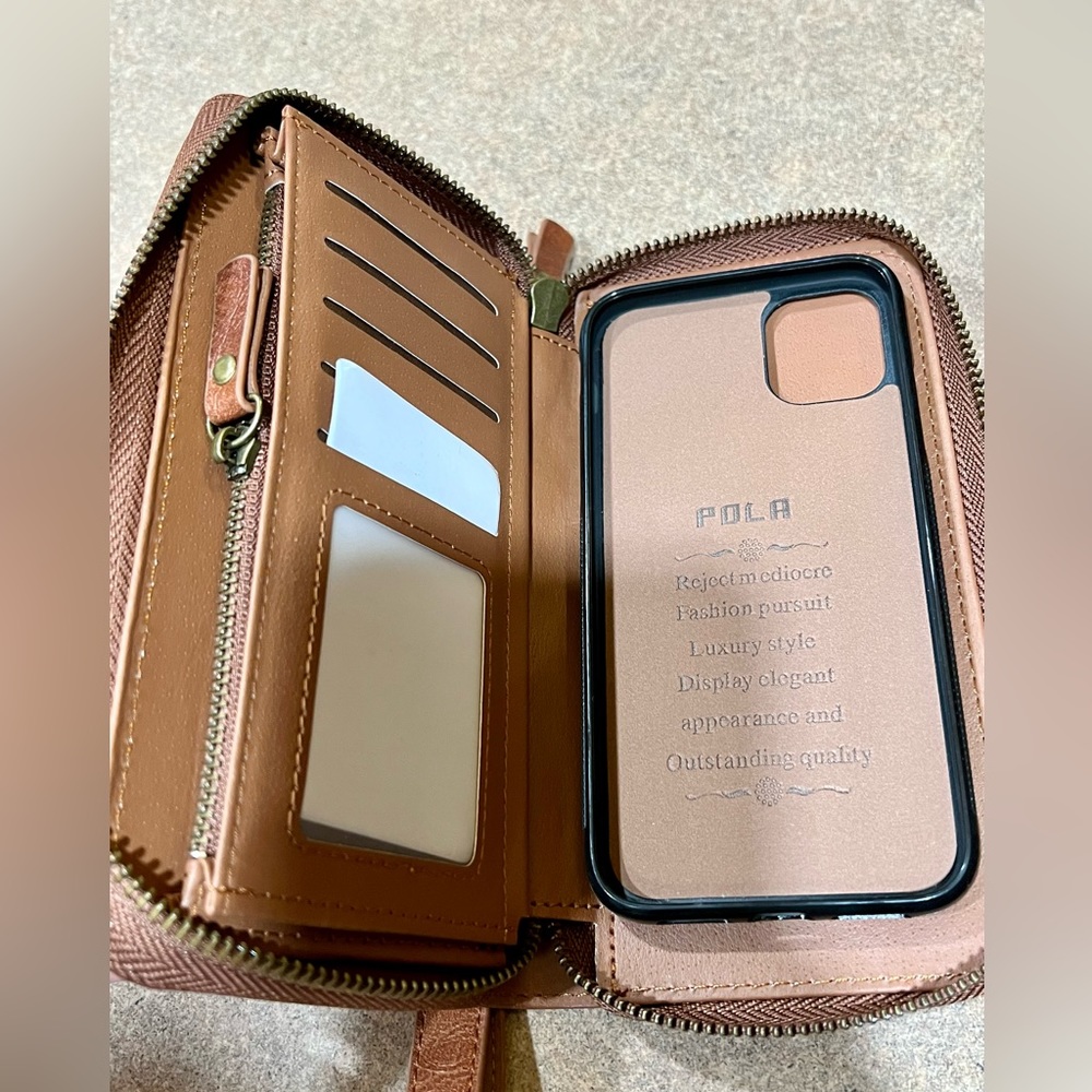 New CASEBUS Phone Case DOROTE-14 Card Slots 3 Purse 1 Zipper-PERFECT FOR TRAVEL! - Picture 3 of 8